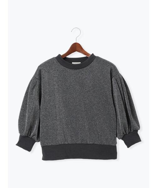 tシャツ ラメ裏毛ボリュームスリーブカットソー レディース Te chichi tシャツ ラメ裏毛ボリュームスリーブトップス