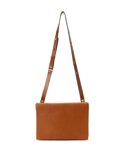美品 SLOW スロウ ハンドアンドラフ ショルダーバッグ 本革 キャメル SLOW ショルダーバッグ SLOW(スロウ)cb-narrow flap shoulder- 858S42P