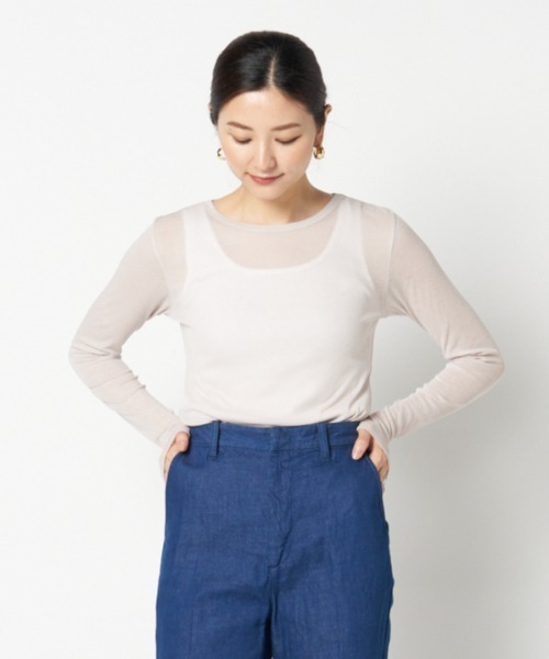 tシャツ 「smooth skin series」SHEER RIB JERSEY CREW レディース