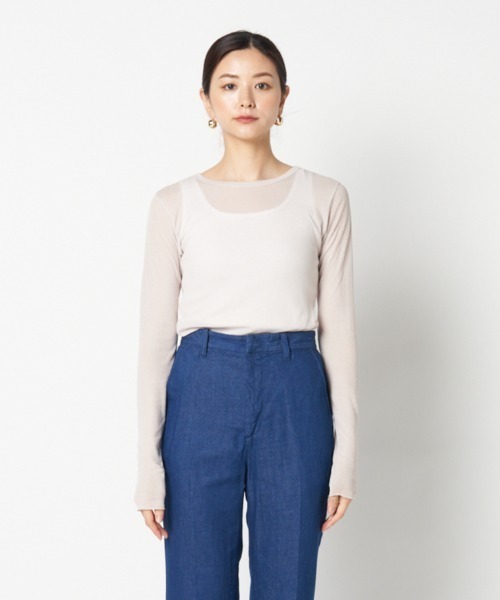 tシャツ 「smooth skin series」SHEER RIB JERSEY TURTLE レディース HELIOPOLE tシャツ 「smooth skin series」SHEER RIB JERSEY