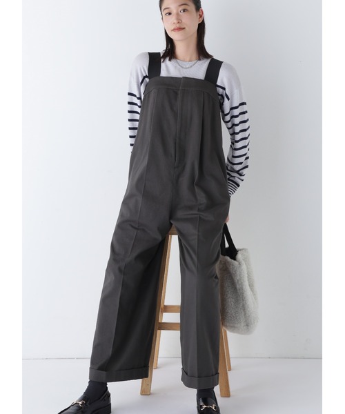 アウトドア用オーバーオールパンツ 黒グレー　2セット human woman（ヒューマンウーマン） サロペット オーバーオール