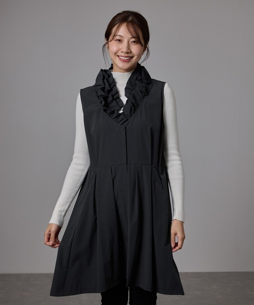 JAYRO（ジャイロ） ベスト ジレ フリルネックロングベスト レディース