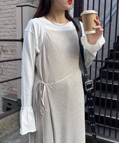 セール】【WEB限定】2WAYオフショルギャザーワンピース