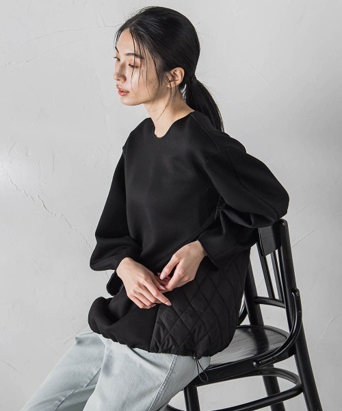 tシャツ キルトドッキングダンボールプルオーバー「洗濯機で洗える」 レディース