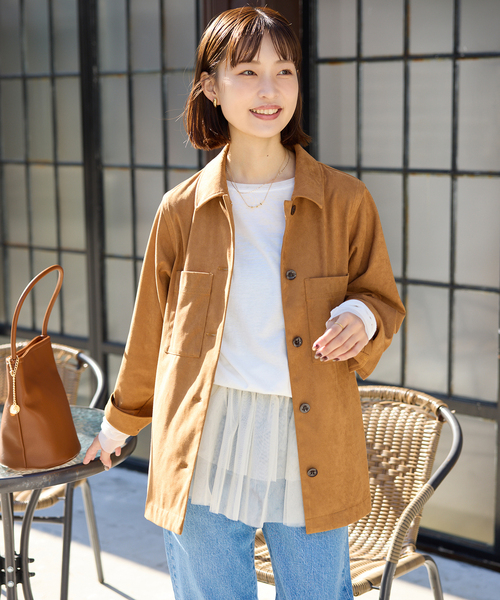 SLOBE IENA コート アウター フェイクスウェードシャツブルゾン SLOBE IENA コート アウター フェイクスウェードシャツブルゾン