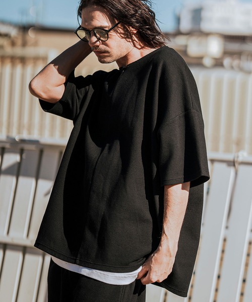 CAMBIO（カンビオ） tシャツ mt9427-Tricot Waffle Key Neck Dolman