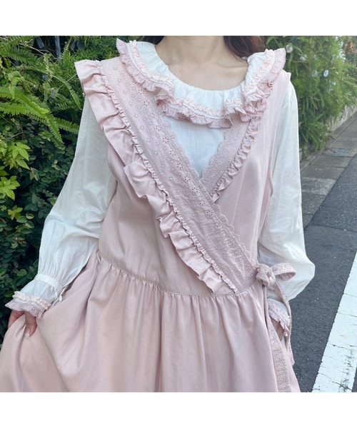 ピンクハウス　花柄段々フリルワンピースPINK HOUSE PINK HOUSE（ピンクハウス）の「薔薇模様プリントワンピース