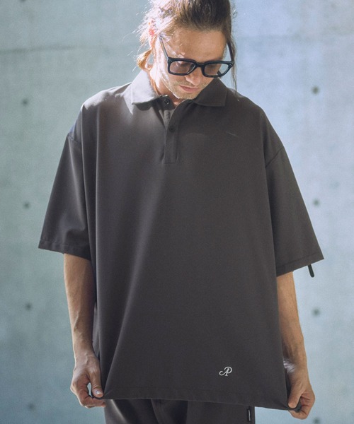 ポロシャツ ADAMPATEK/ripple looose polo shirt/リップルルーズポロシャツ メンズ レディース