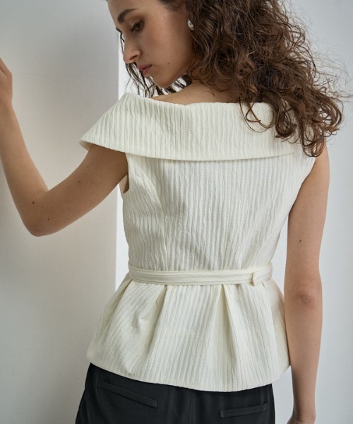 ERADIE（エラディエ） オフショルダーワイドカラー ERADIE ブラウス シャツ Off-shoulder wide collar TOP