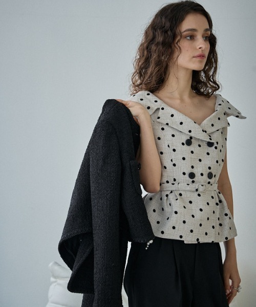 ERADIE（エラディエ） オフショルダーワイドカラー ERADIE ブラウス シャツ Off-shoulder wide collar TOP