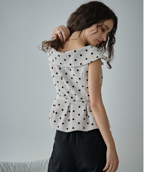 ERADIE ブラウス シャツ Off-shoulder wide collar TOP