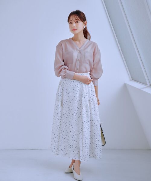 ブラウス シャツ Vネックダブルポケットシアーシャツ 「低身長・小柄女性」 レディース ブラウス シャツ Vネックダブルポケットシアーシャツ 「低身長