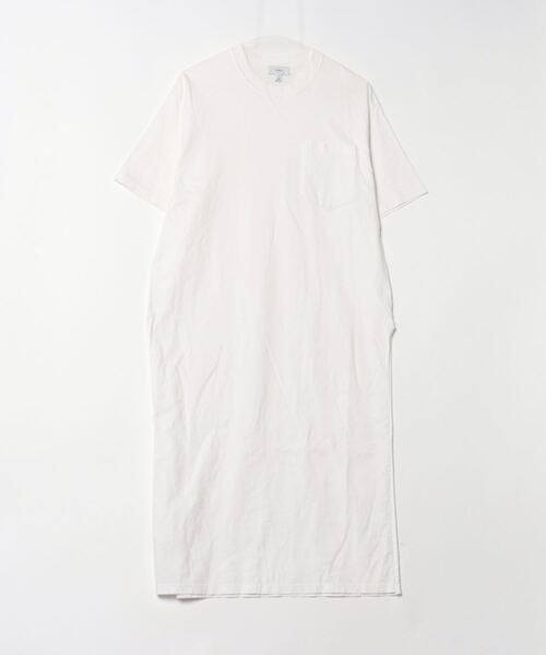 【美品】HYKE アシンメトリーワンピース　クルーネックワンピース ホワイト 美品】HYKE アシンメトリーワンピース クルーネックワンピース