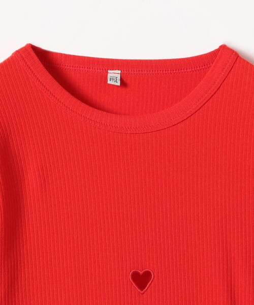 BASERANGE Tシャツ HEART TEE SHIRT Heart Tee Shirt in Assortment | Fine organic cotton rib | en
