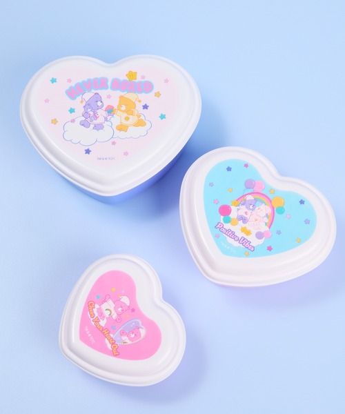 弁当箱 「 Care Bears / ケアベア 」 入子式ふわっとシール容器3Pセット（ハート）　SKE | THE BAREFOOT