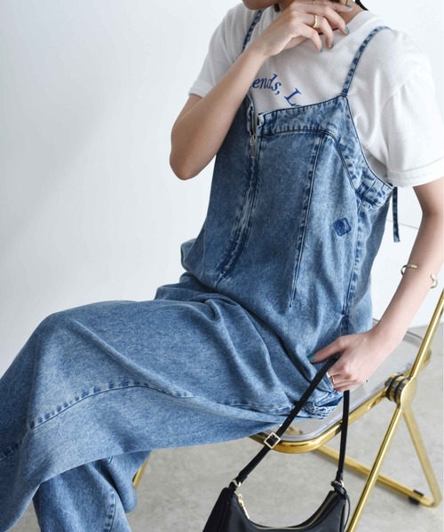 Eimee Law サロペット オーバーオール フロントジップ テンセル