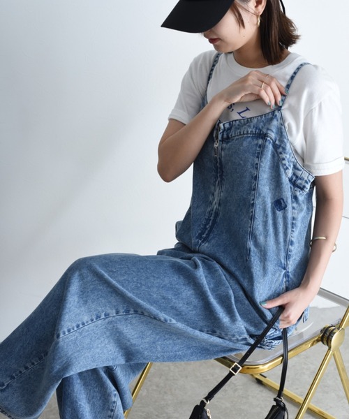 Eimee Law サロペット オーバーオール フロントジップ テンセル