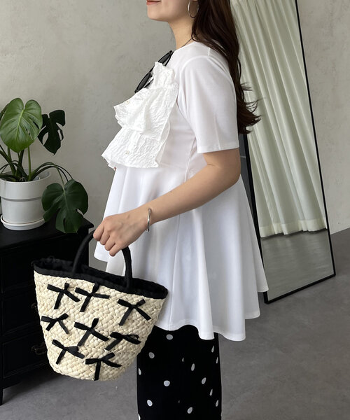 tシャツ パールフリルペプラムTシャツ レディース prose verse tシャツ パールフリルペプラムTシャツ レディース