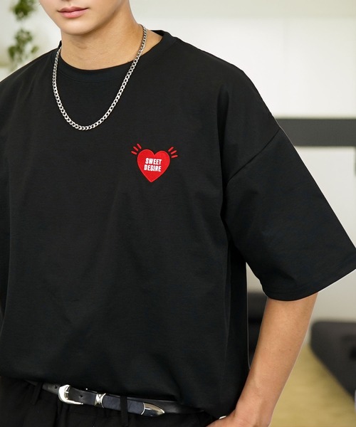 tシャツ 接触冷感 ストレッチ Tシャツ半袖 刺繍 ワンポイント メンズ