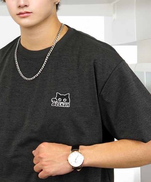 tシャツ 接触冷感 ストレッチ Tシャツ半袖 刺繍 ワンポイント メンズ