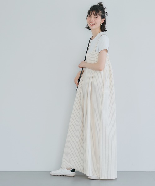 coca サロペット オーバーオール リネンライクワイドサロペット