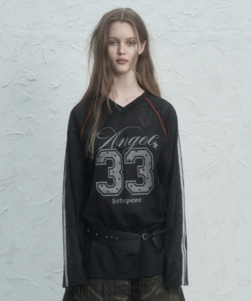 tシャツ V-NECK MESH SPORTS T レディース