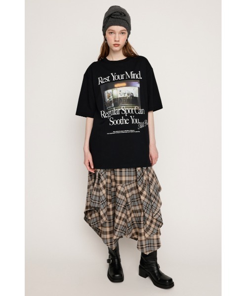 tシャツ PHOTO LOGO 2SIZE T/SH フォト ロゴ ツーサイズ ティーシャツ 半袖 夏服 レディース PHOTO LOGO 2SIZE T/SH フォト ロゴ ツーサイズ ティーシャツ
