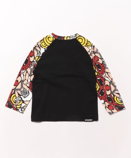 HYSTERIC MINI tシャツ DOLL総柄 ラグラン長袖Tシャツ キッズ
