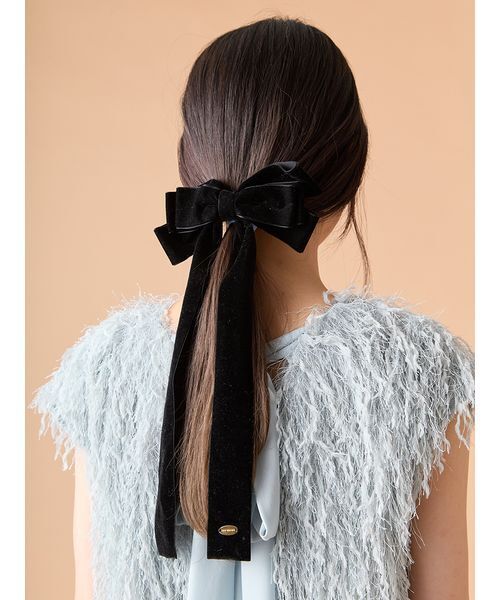 LILY BROWN ヘアクリップ ベロアリボンバレッタ : ZOZOTOWN