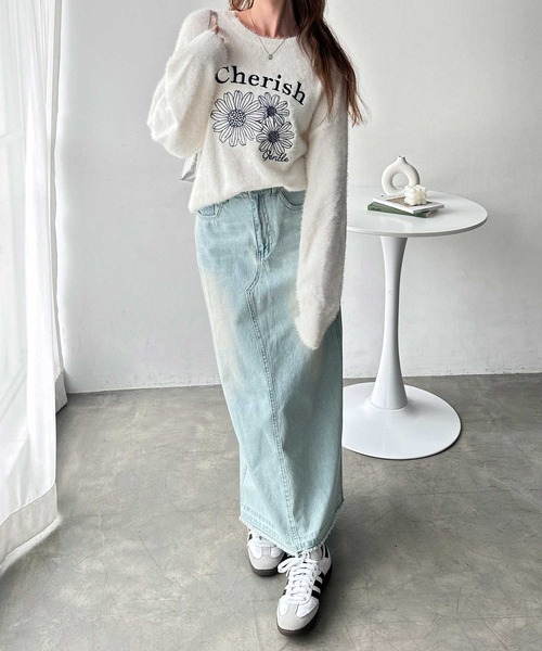 ニット セーター 「FIRSTMOODコラボ」フラワー刺繍シャギーニット レディース | FIRST MOOD | 05