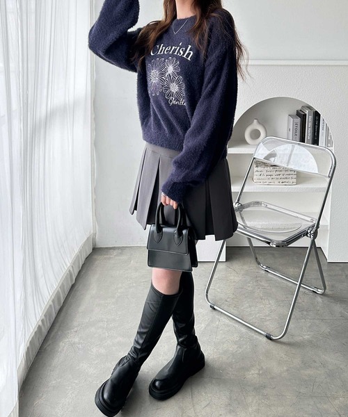 ニット セーター 「FIRSTMOODコラボ」フラワー刺繍シャギーニット レディース | FIRST MOOD | 10