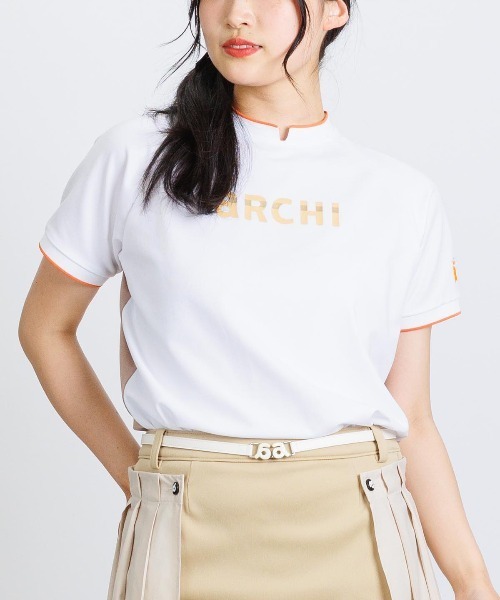 ゴルフ 36 グレー ARCHIVIO レディース UV速乾配色切替プルオーバー