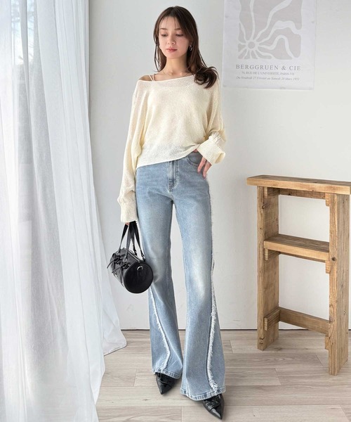 「mily bilet」 ニットカーディガン SMALL グレー レディース