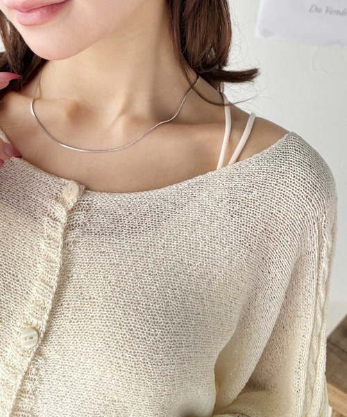 「mily bilet」 ニットカーディガン SMALL グレー レディース