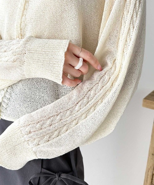 「mily bilet」 ニットカーディガン SMALL グレー レディース