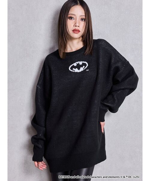 【未使用】定価3.5万円 PGG ロゴニット ブラック レディース Mサイズ MARVEL（マーベル） ニット セーター BATMAN GYDA BIGニットトップス