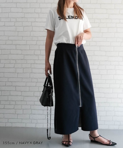 ロング スカート フロントジップナロースカート : ZOZOTOWN Yahoo!店