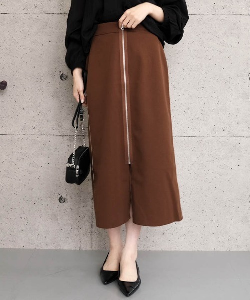 ロング スカート フロントジップナロースカート : ZOZOTOWN Yahoo!店