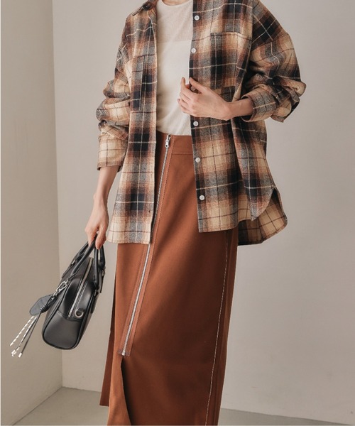 ロング スカート フロントジップナロースカート : ZOZOTOWN Yahoo!店