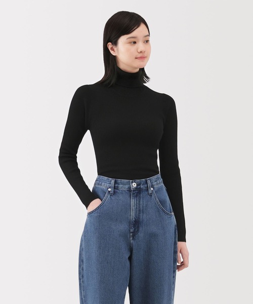 セオリー　リブタートルネックニット　ブラック　未使用 無印良品（MUJI） ニット セーター 婦人 洗えるウールハイゲージリブ