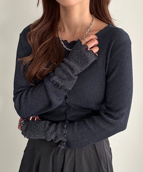 「apres jour mignon」 長袖ニット X-LARGE ブラック レディース_画像3