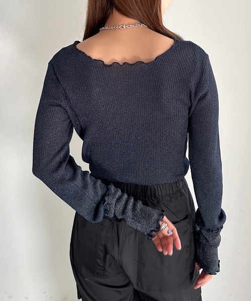 「apres jour mignon」 長袖ニット X-LARGE ブラック レディース_画像5