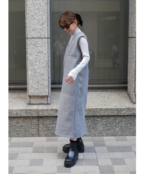 BeBeoD（ベベッド） ワンピース ジップアップデザインフェルト