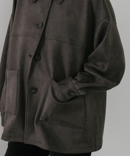 duei コート アウター スエードライクオーバージャケット レディース