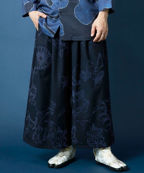 カヤ（kaya）/【カヤ】霞葉紋メンズパンツ カヤ パンツ 「カヤ」霞葉紋メンズワイドパンツ メンズ レディース