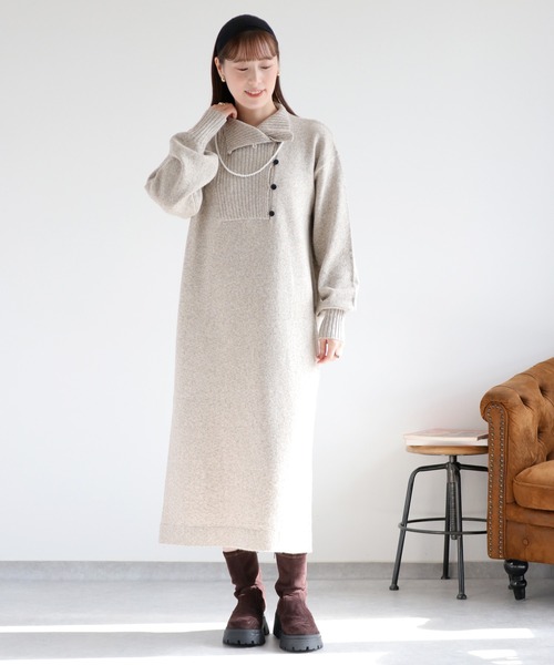 cepo（セポ） ワンピース ネップハイネックニットワンピース
