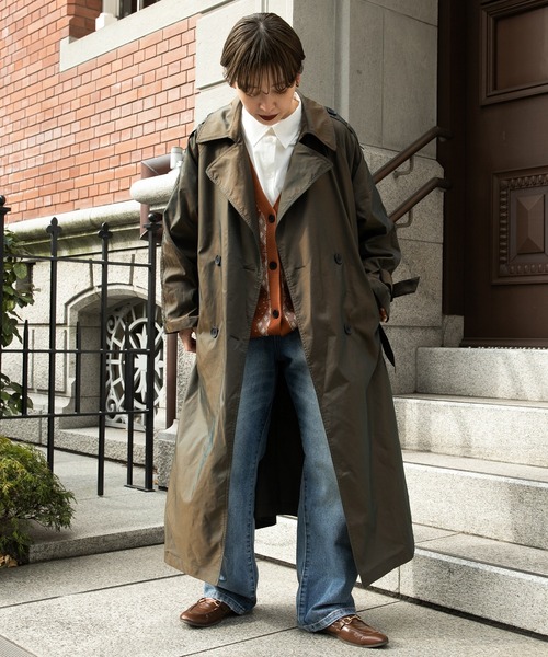 「kutir」 トレンチコート SMALL パープル レディース_画像3