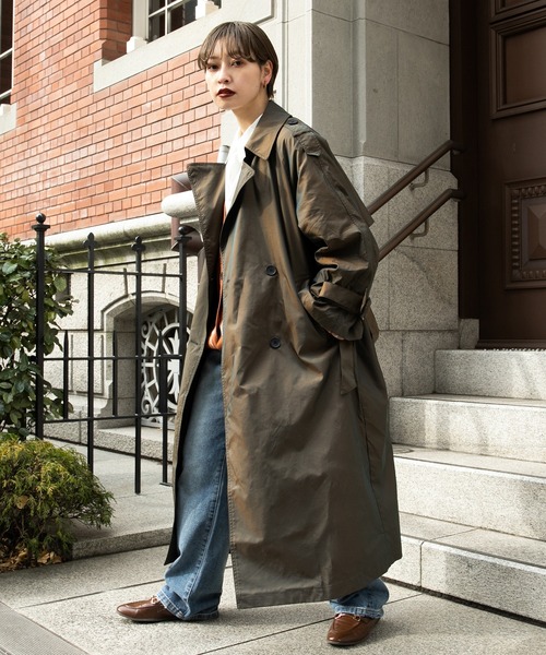 「kutir」 トレンチコート SMALL パープル レディース_画像9