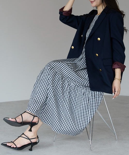 「PREFERIR」 ノースリーブワンピース LARGE ネイビー レディース_画像5