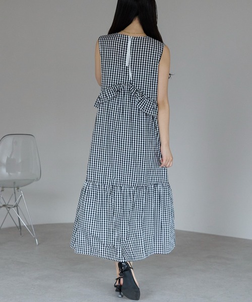 「PREFERIR」 ノースリーブワンピース LARGE ネイビー レディース_画像9